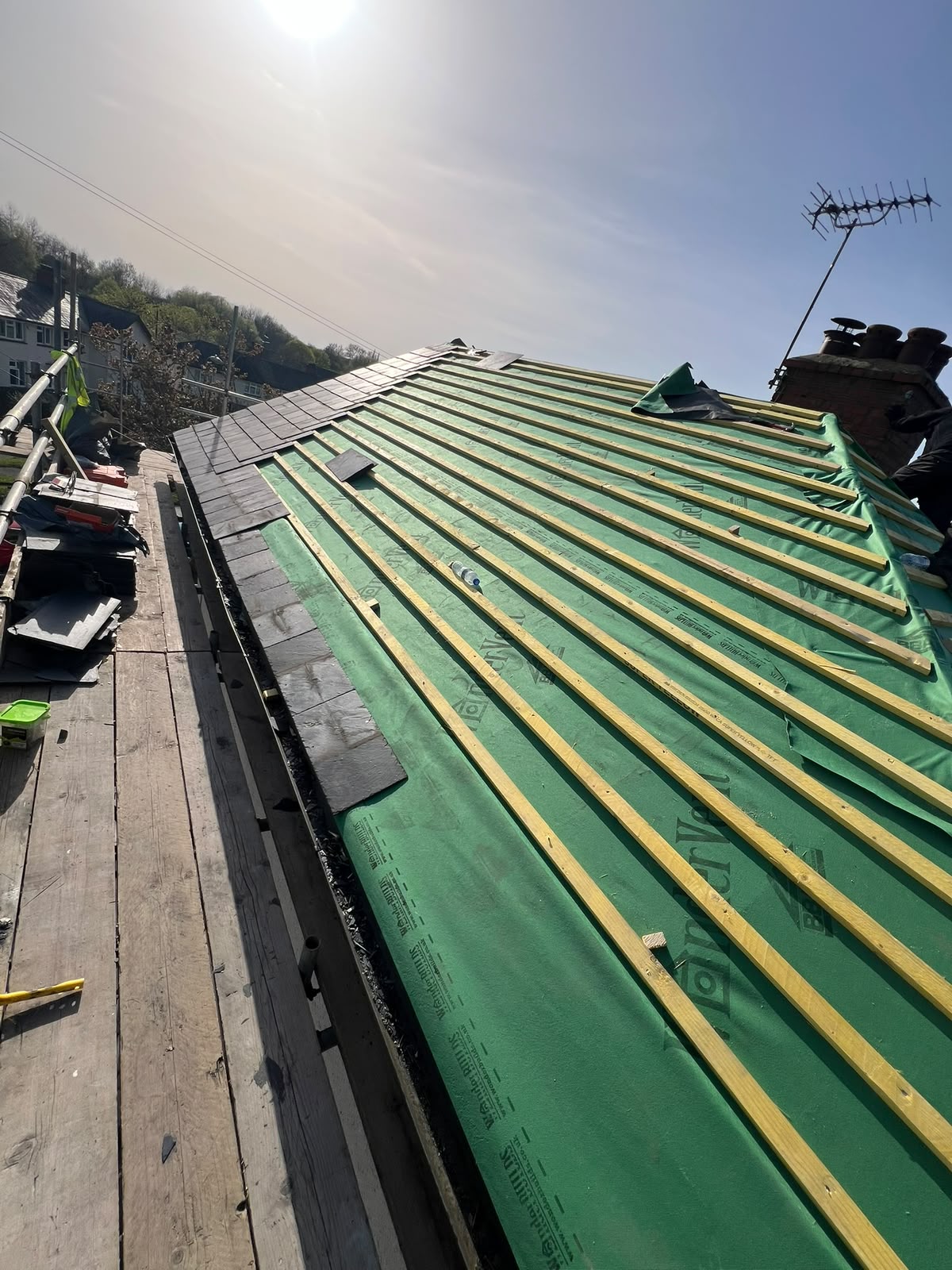 Slate roofing work