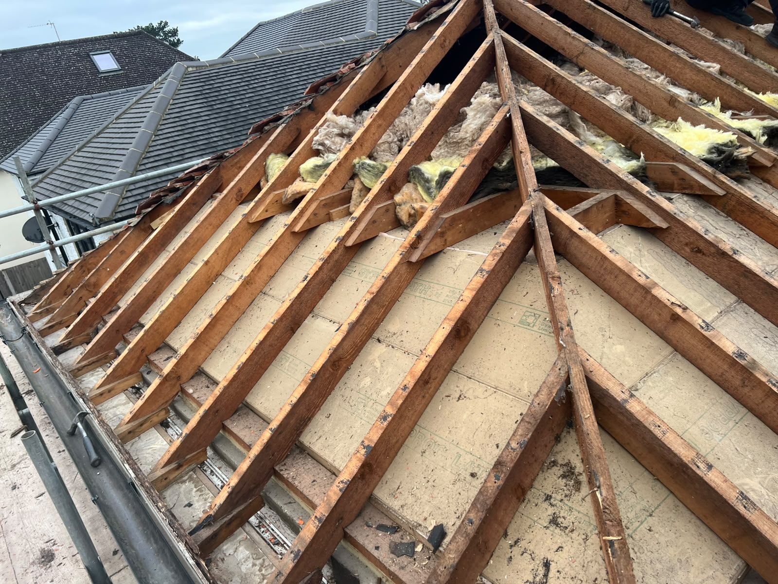 Small tile roof installation